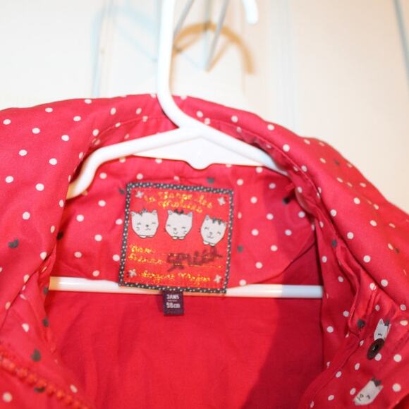 Sergeant Major Red Kitty Print Windbreaker/ Raincoat sz 3Y - Picture 3 of 3